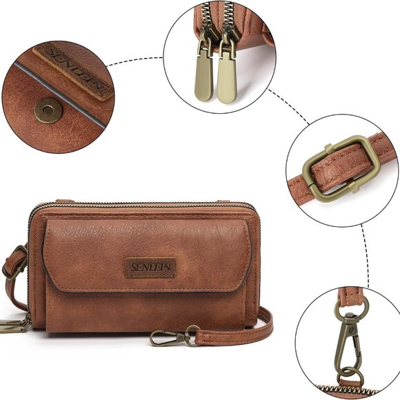 Lightweight Vegan Leather Crossbody Bag for Women - Spacious & Elegant Design - Picture 5 of 8